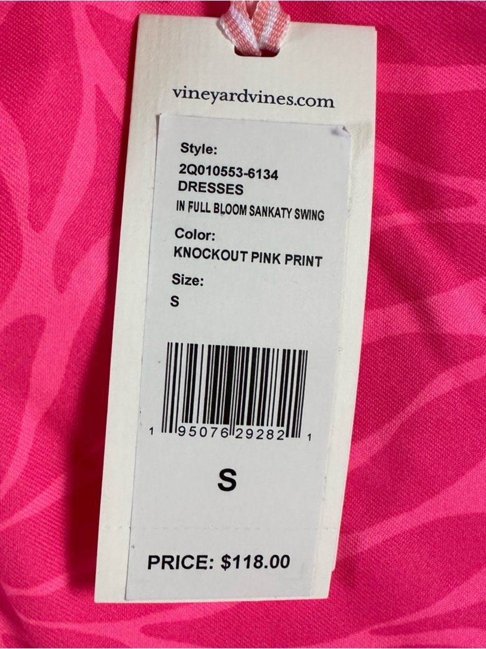 VINEYARD VINES Knockout Pink In Full Bloom Sankaty Swing Dress Sz Small - NWT! - Picture 8 of 10
